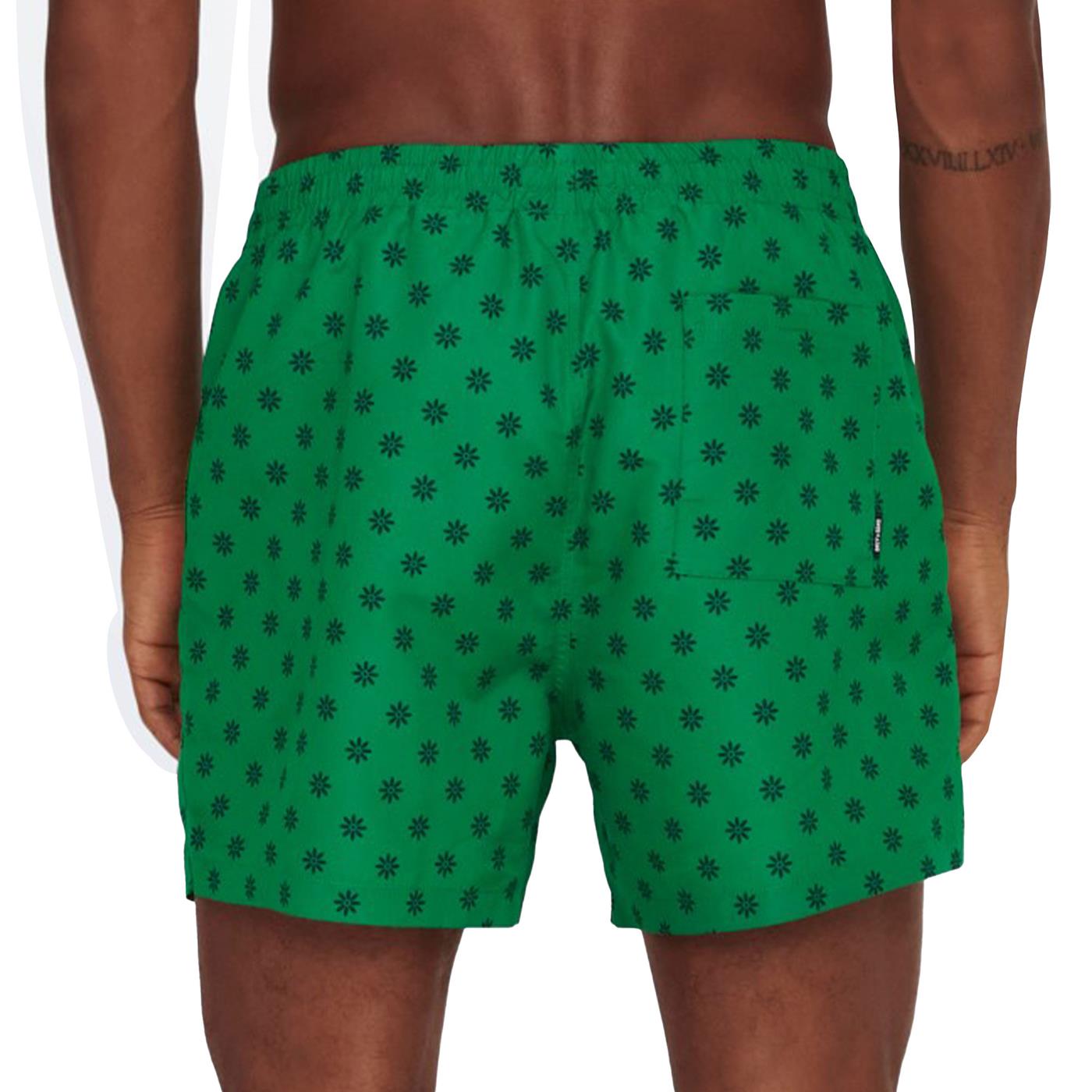 Only & Sons Ted Life Swim Short Disty AOP Verdant Green  - 22025379VG
