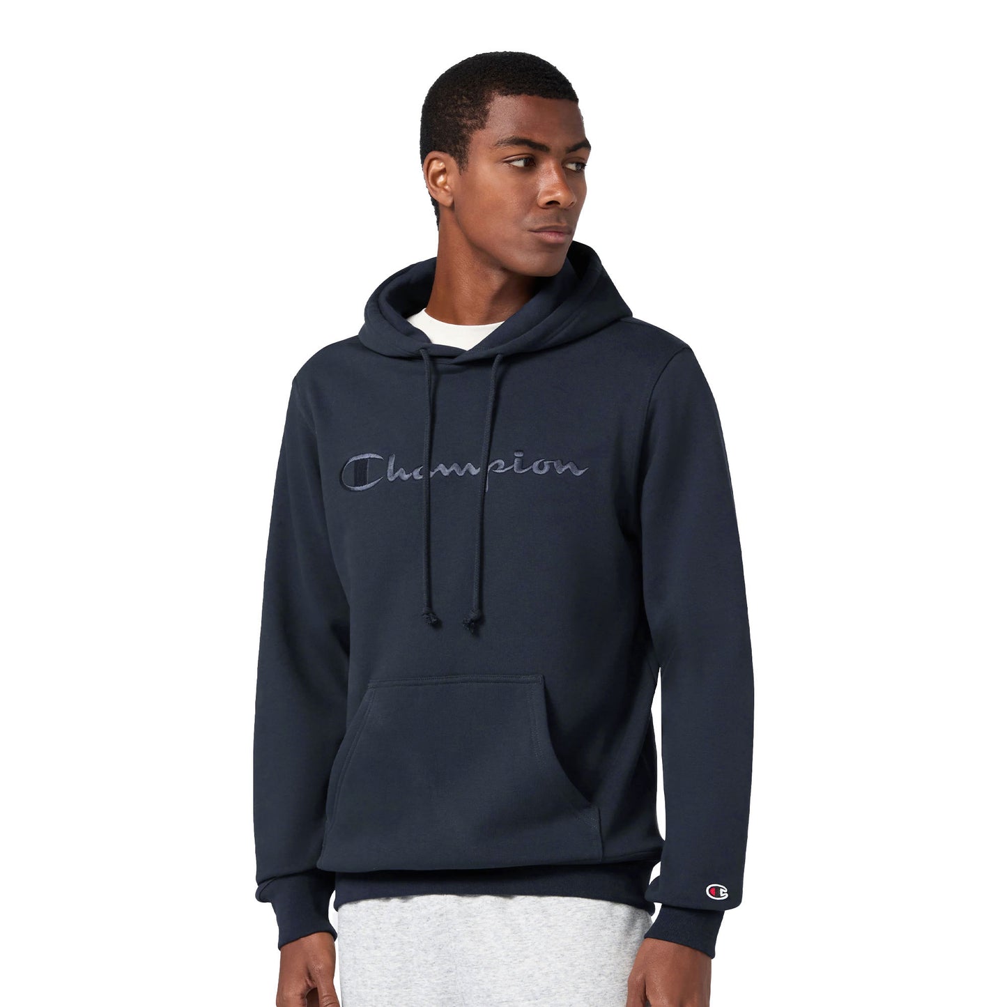 Champion Big Embroidered Logo Icon Hoodie Navy  - 220271-BS501