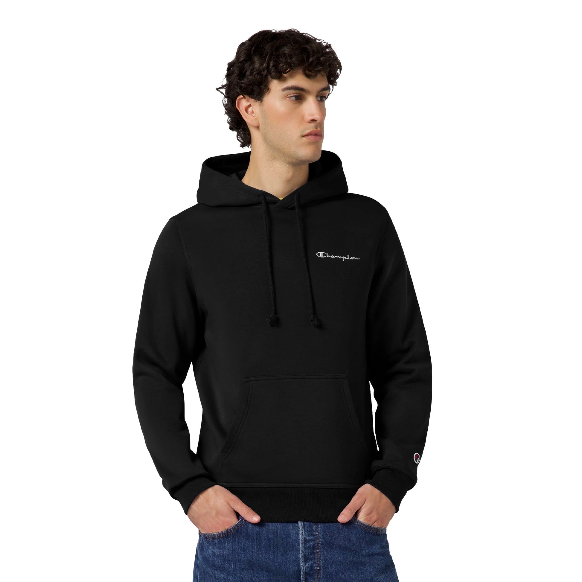 Champion Small Embroidered Logo Icon Hoodie Black  - 221790-KK001