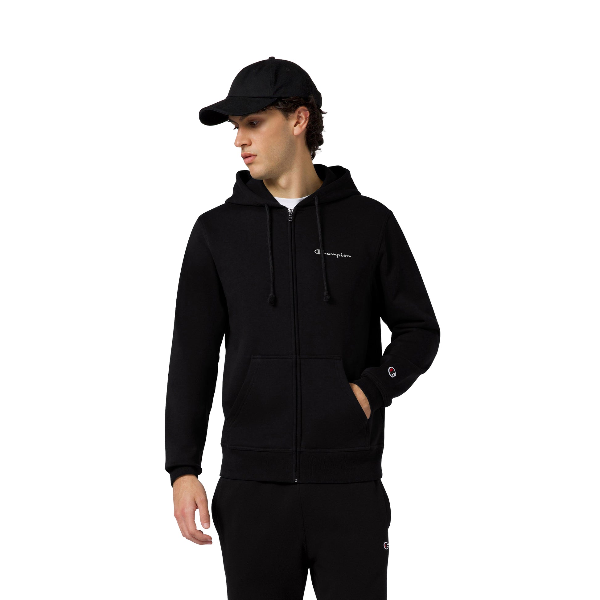 Champion Full Zip Fleece Hoodie Icons Black  - 221794-KK001