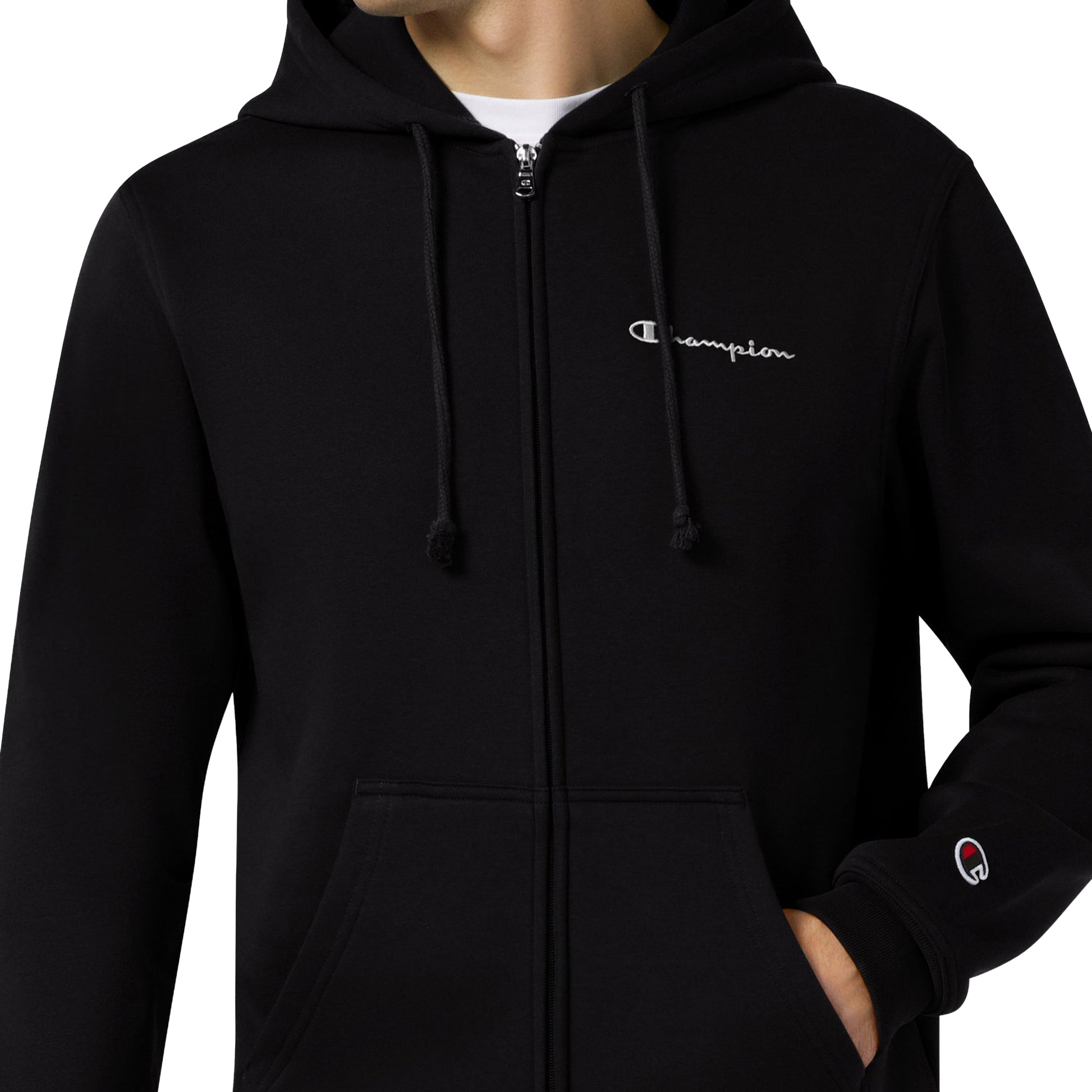 Champion Full Zip Fleece Hoodie Icons Black  - 221794-KK001