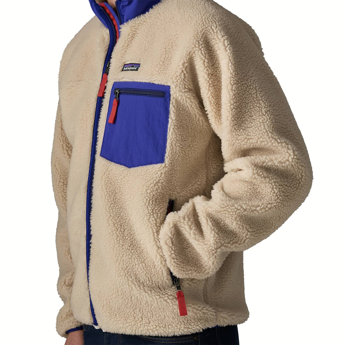 Patagonia Classic Retro-X® Fleece Jacket Dark Natural/Cobalt  - 23057-DNLC