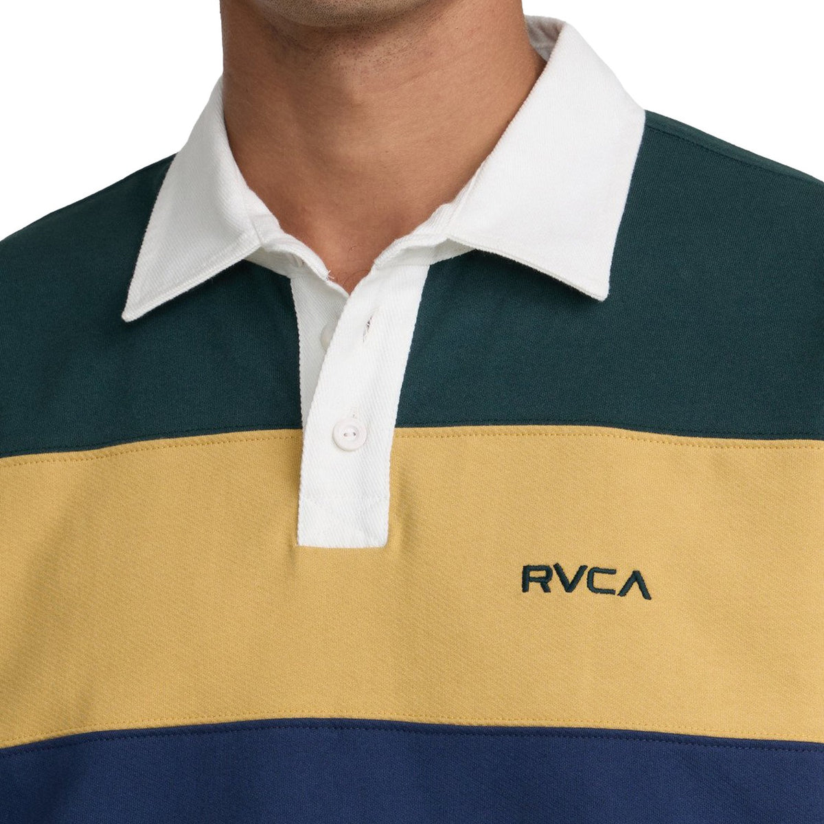 RVCA Insignia Fleece Rugby Polo Hunter Green  - 23A463613-DGN