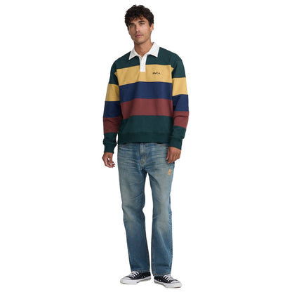 RVCA Insignia Fleece Rugby Polo Hunter Green  - 23A463613-DGN