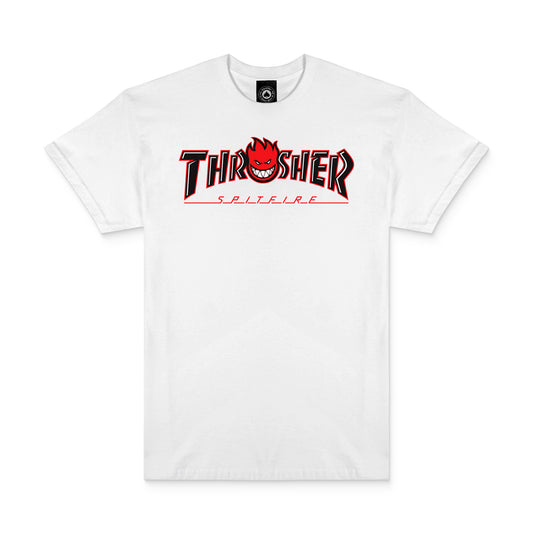 Thrasher x Spitfire Big Head Outline Tee White  - 311671-WHT