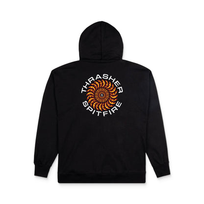 Thrasher x Spitfire Classic Swirl Hoodie Black  - 315077-BLK