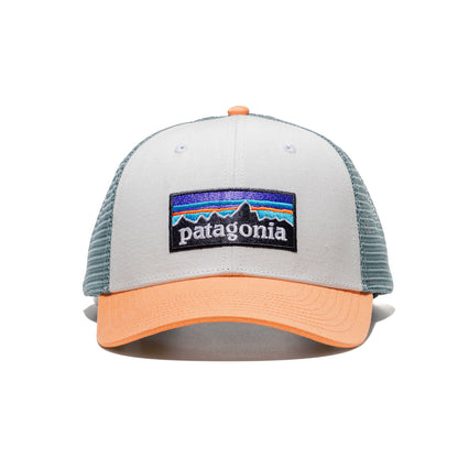 Patagonia P-6 Logo LoPro Trucker Hat White w/Peach Sherbet  - 38283-WTPE