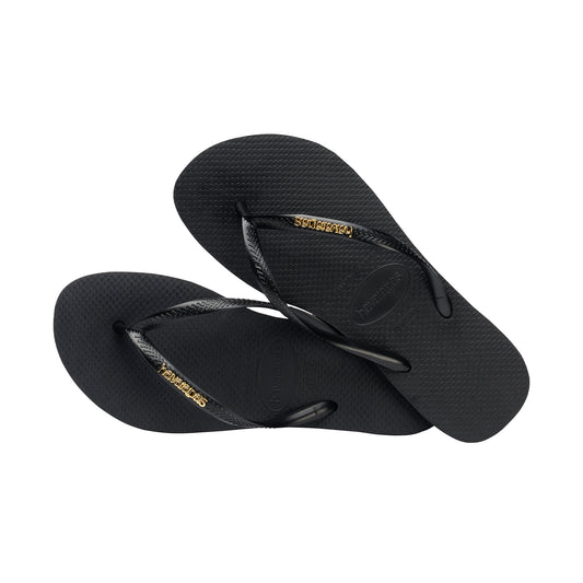 Havaianas Slim Logo Metallic Black/Golden