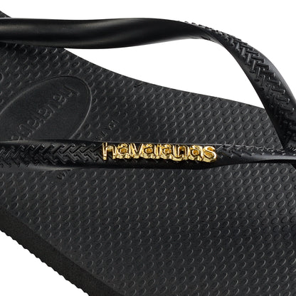 Havaianas Slim Logo Metallic Black/Golden