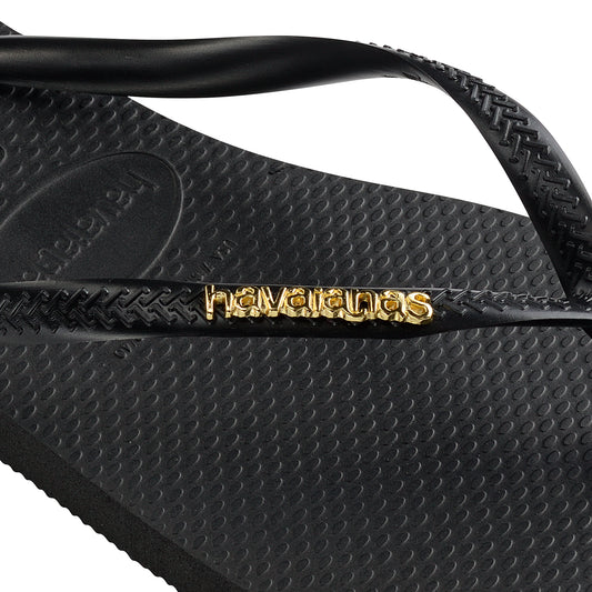 Havaianas Slim Logo Metallic Black/Golden