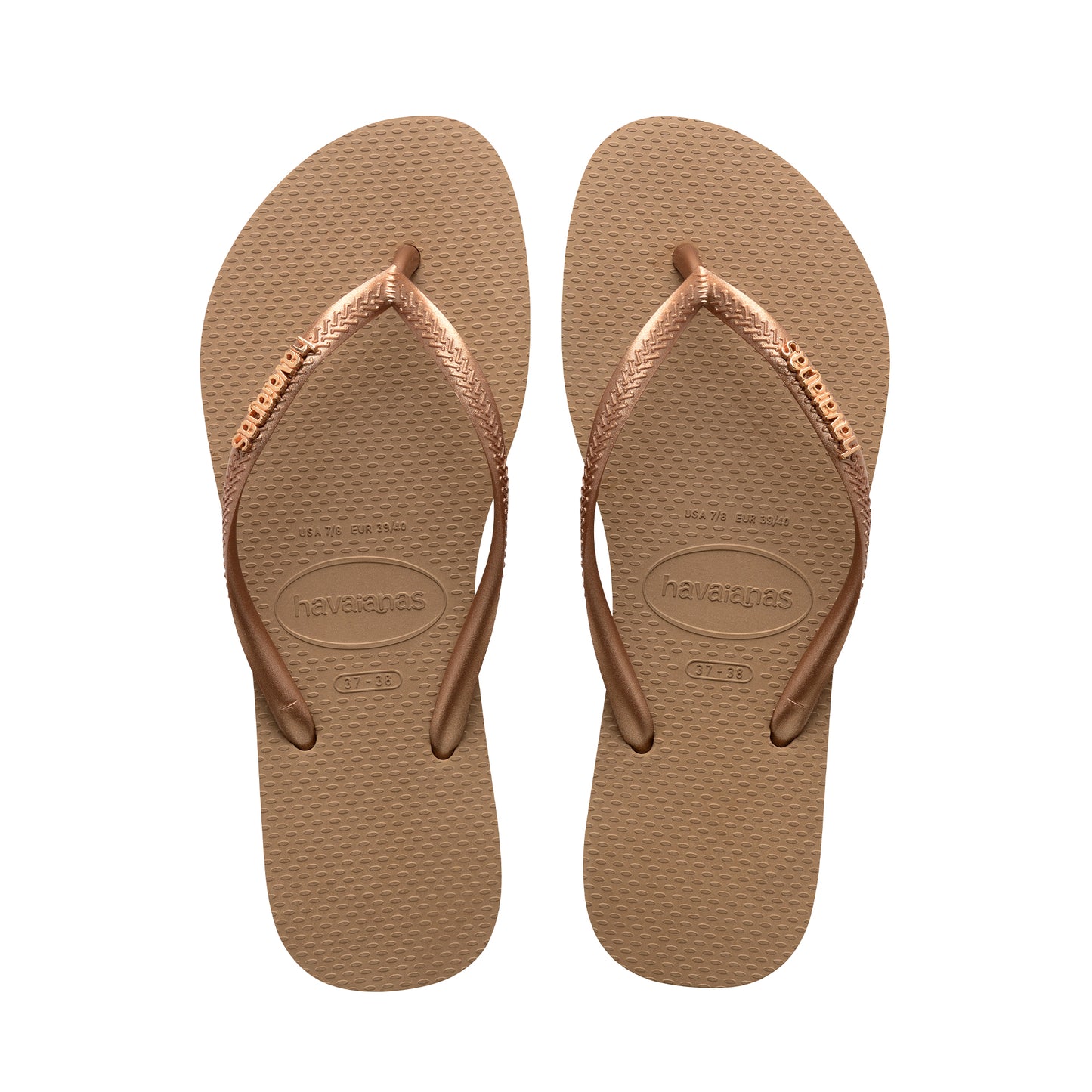 Havaianas Slim Logo Metallic Rose Gold