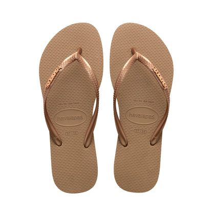 Havaianas Slim Logo Metallic Rose Gold