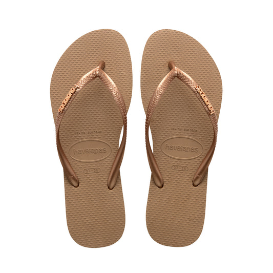 Havaianas Slim Logo Metallic Rose Gold