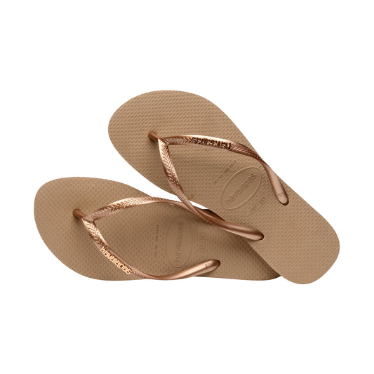 Havaianas Slim Logo Metallic Rose Gold