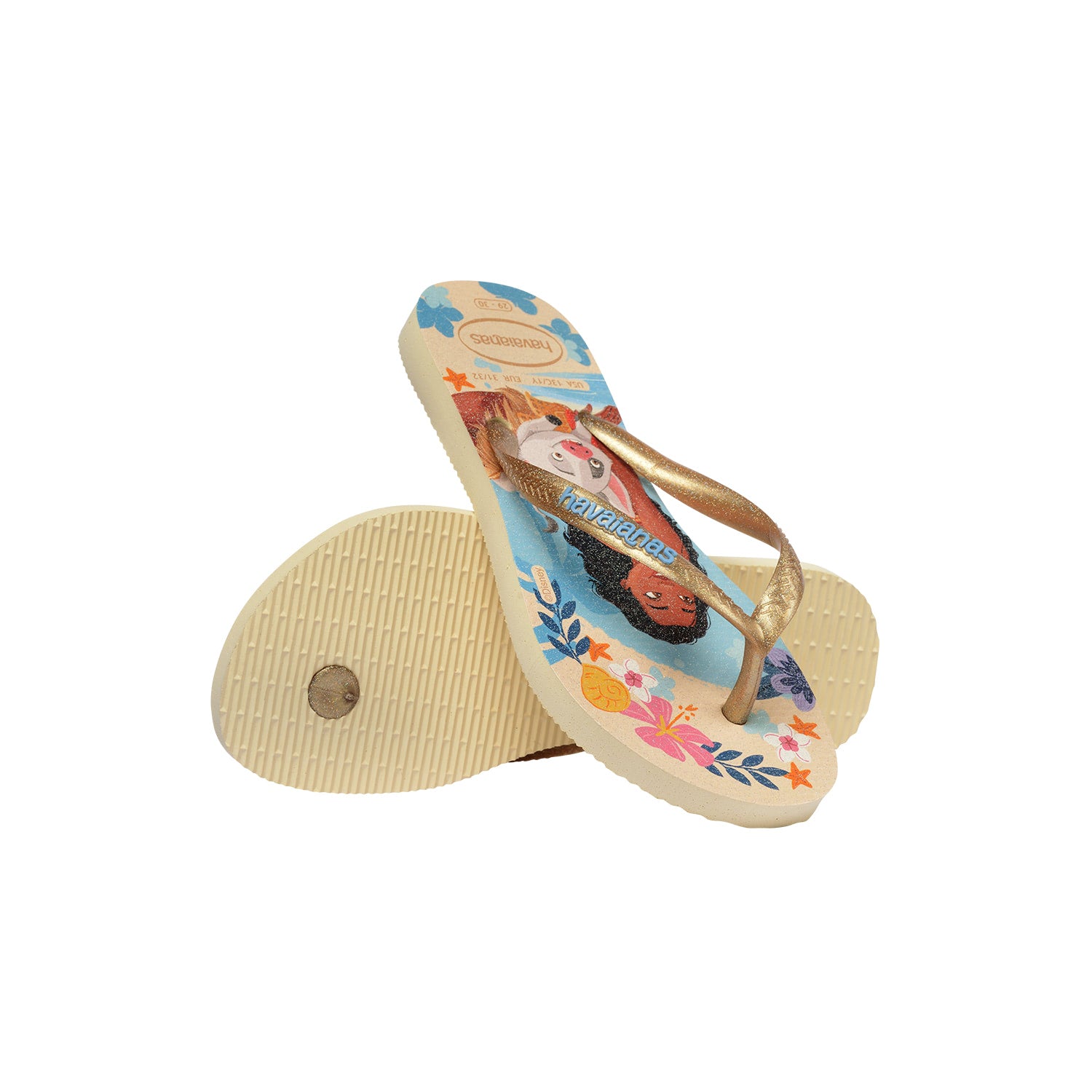 Havaianas Kids Slim Princess Beige Straw/Beige Straw  - 41233288811