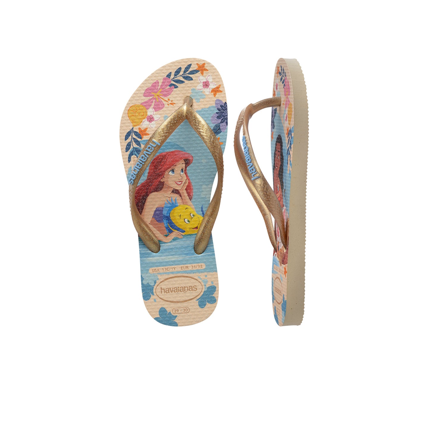 Havaianas Kids Slim Princess Beige Straw/Beige Straw  - 41233288811