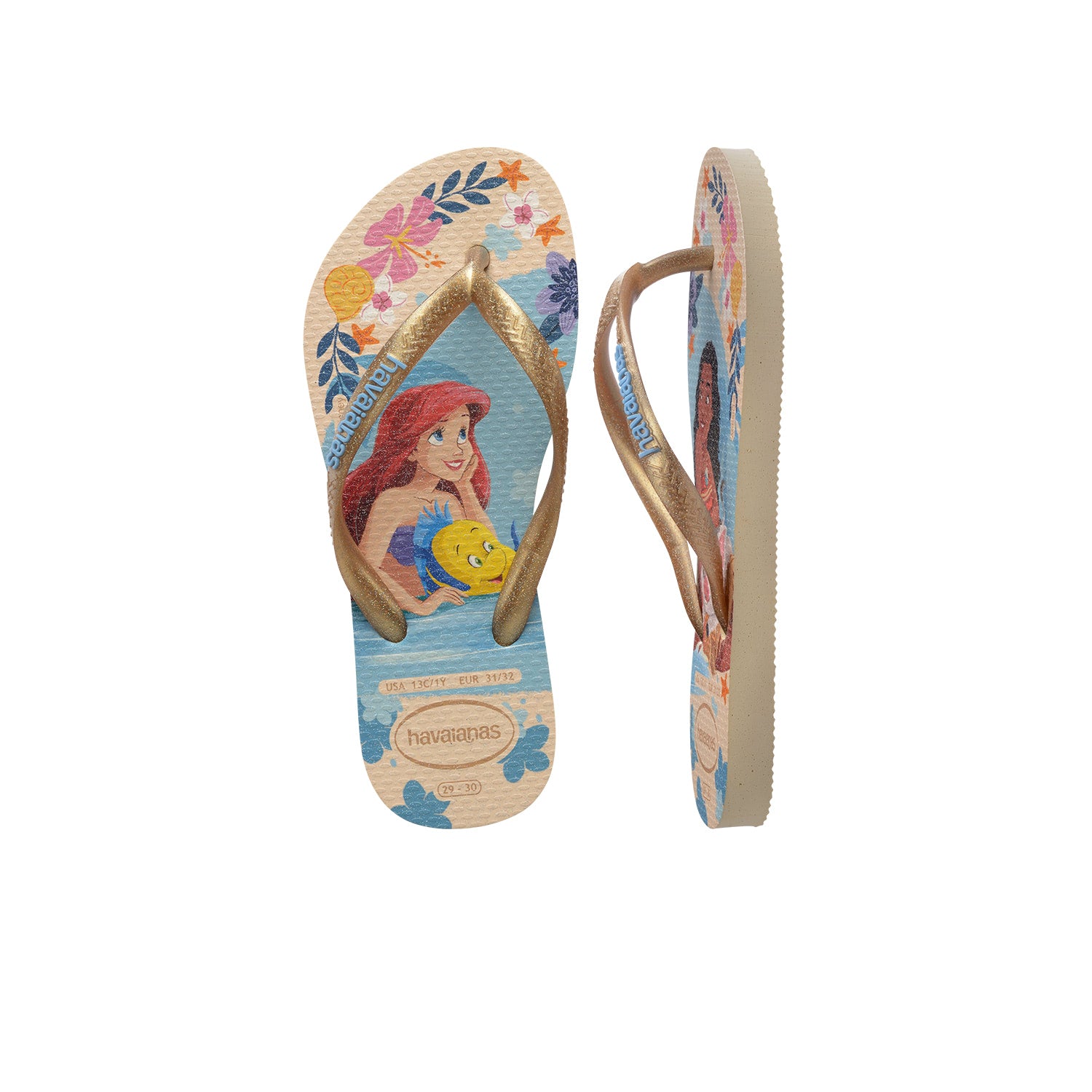 Havaianas Kids Slim Princess Beige Straw/Beige Straw  - 41233288811
