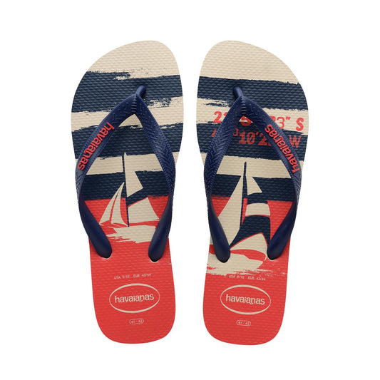 Havaianas Top Nautical Beige Straw/Navy Blue/Ruby Red  - 41371266121