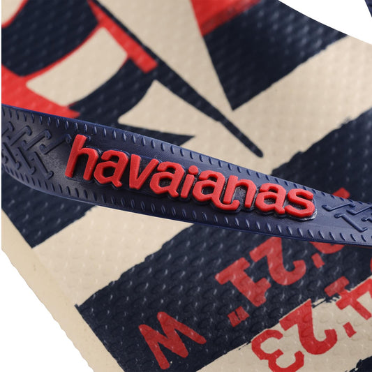 Havaianas Top Nautical Beige Straw/Navy Blue/Ruby Red  - 41371266121