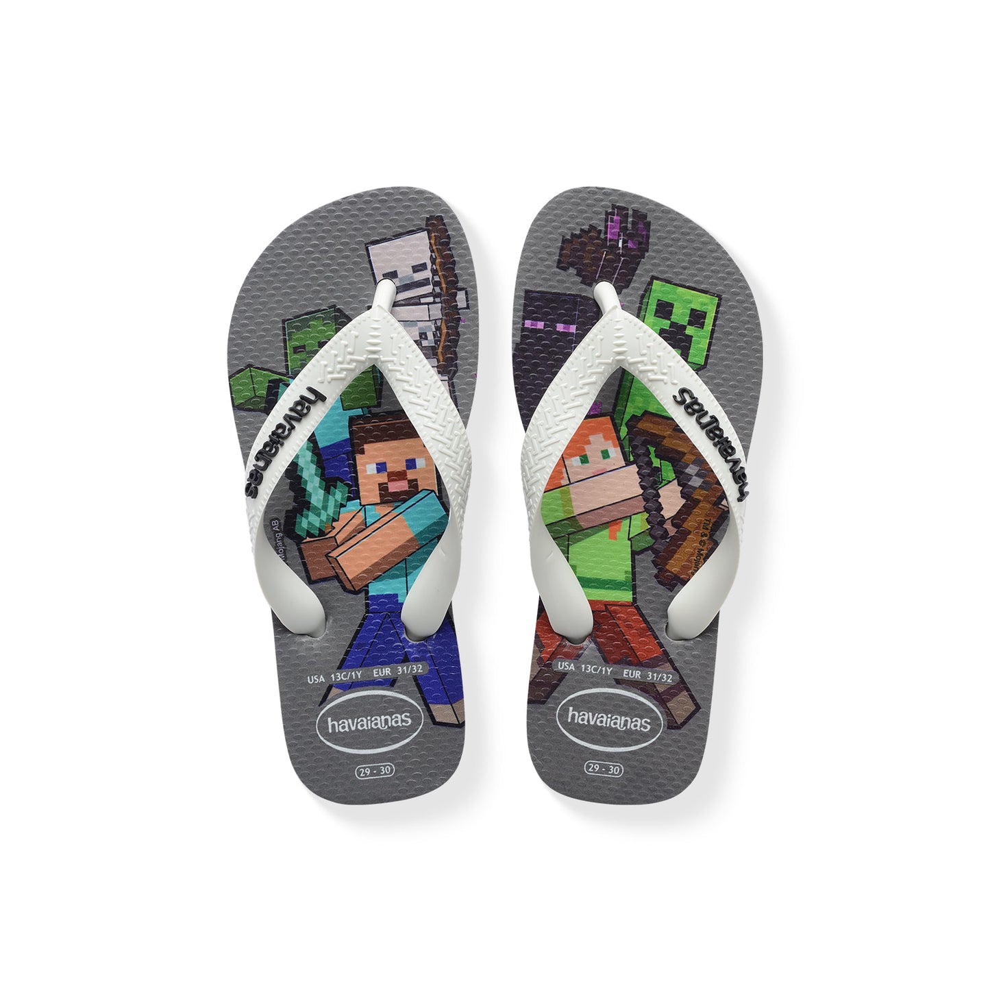 Havaianas Kids Minecraft Steel Grey/ White  - 41451251077