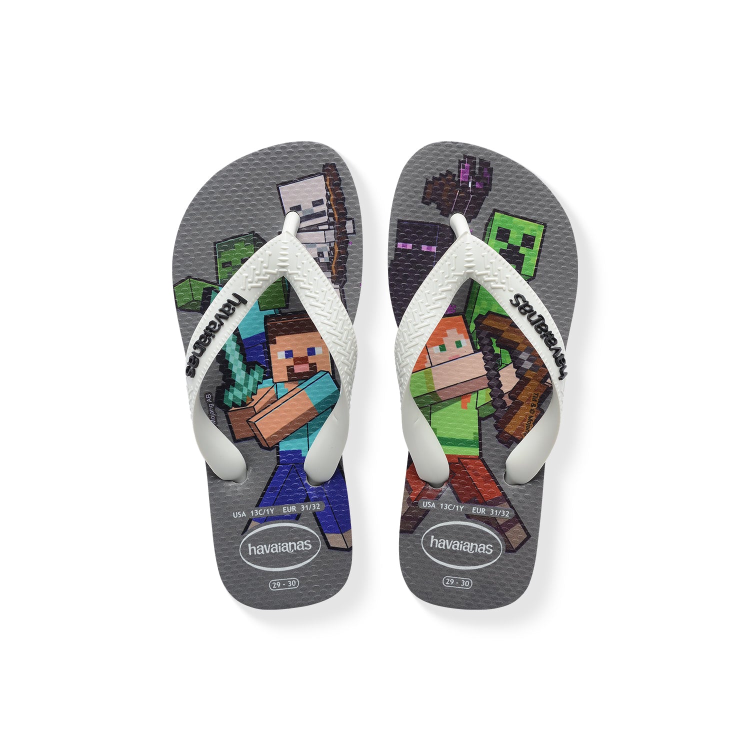 Havaianas Kids Minecraft Steel Grey/ White  - 41451251077