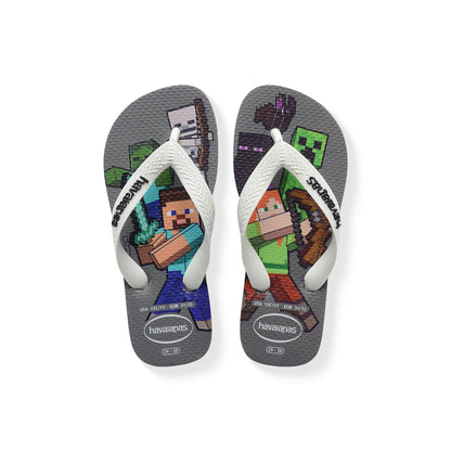 Havaianas Kids Minecraft Steel Grey/ White  - 41451251077