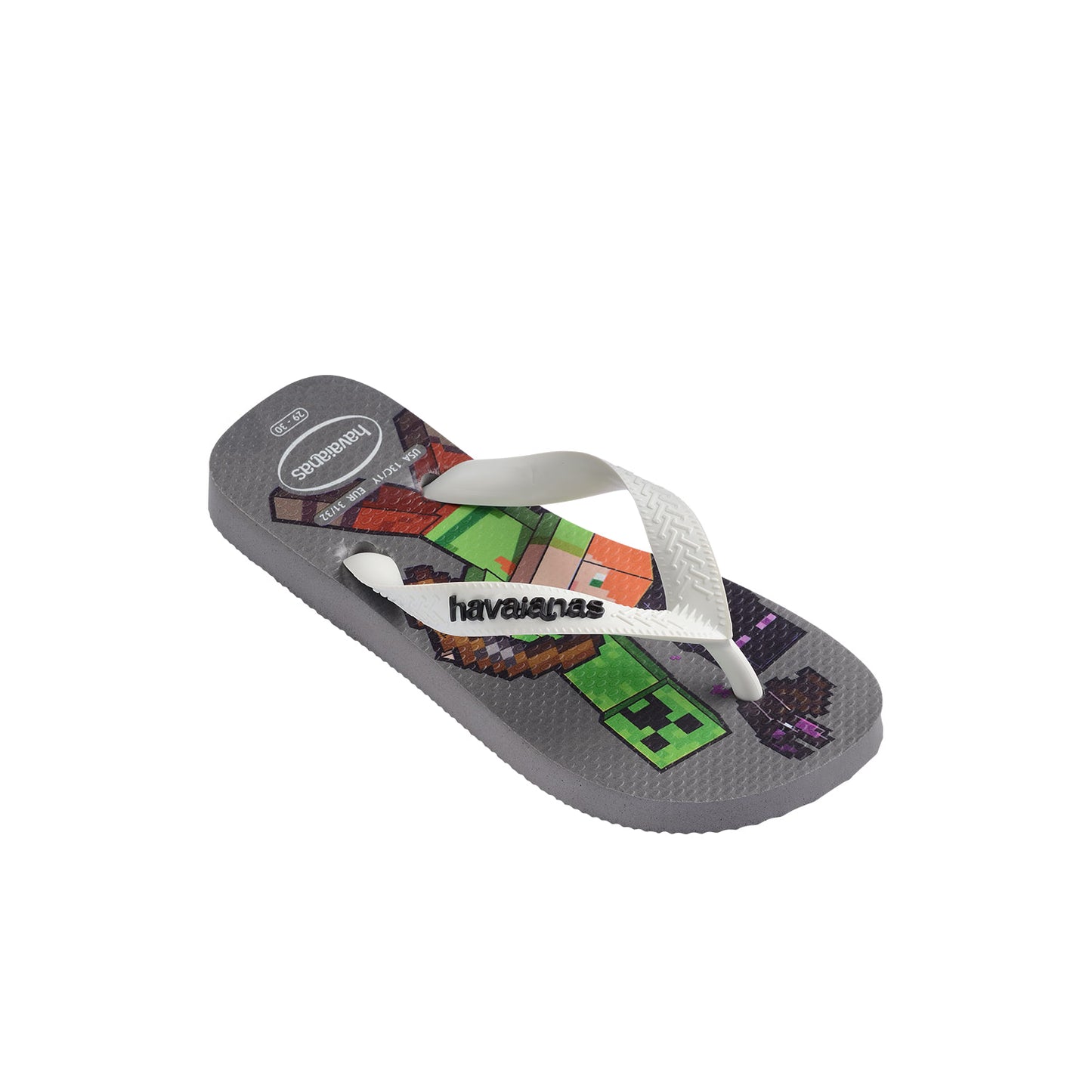 Havaianas Kids Minecraft Steel Grey/ White  - 41451251077
