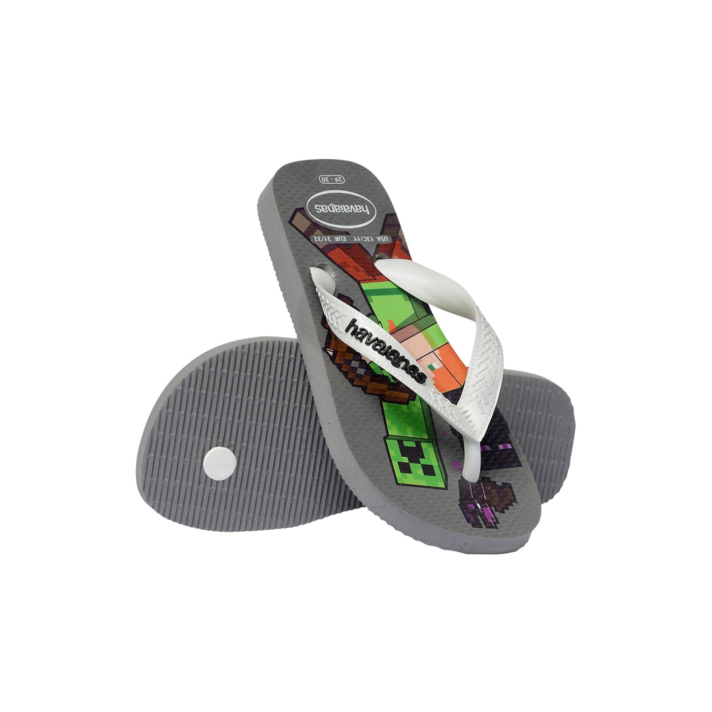Havaianas Kids Minecraft Steel Grey/ White  - 41451251077