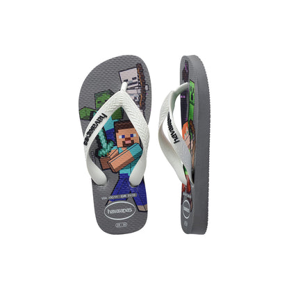 Havaianas Kids Minecraft Steel Grey/ White  - 41451251077