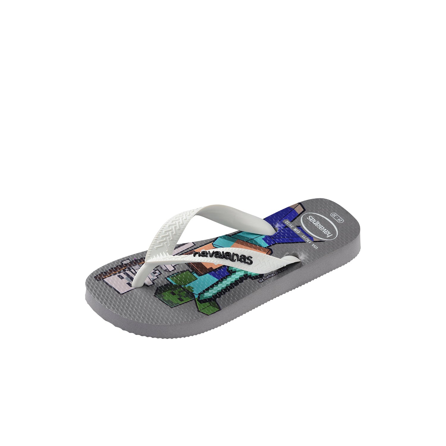 Havaianas Kids Minecraft Steel Grey/ White  - 41451251077