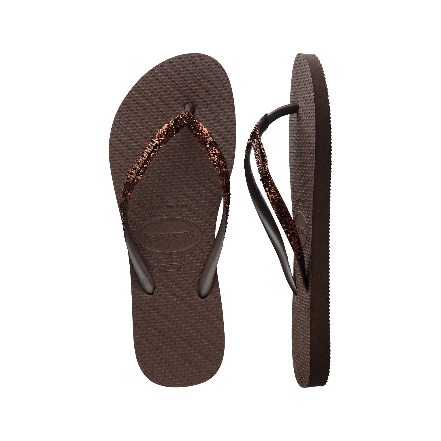Havaianas Slim Glitter II Dark Brown  - 41469750727