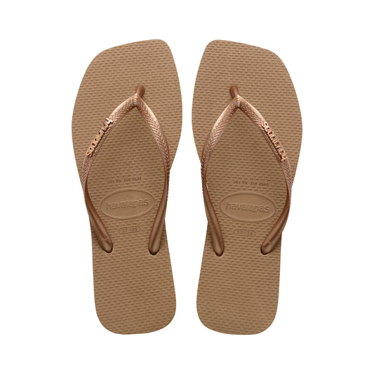 Havaianas Slim Square Logo Metallic Rose Gold/Rose Gold  - 41482575282