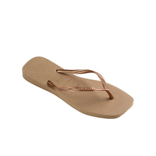 Havaianas Slim Square Logo Metallic Rose Gold/Rose Gold  - 41482575282