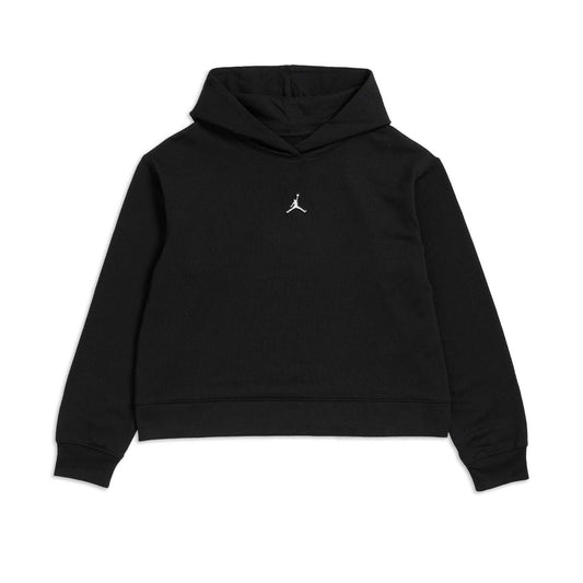 Nike Jordan Girls Essentials Boxy PO Hoodie Black/White  - 45A858-023