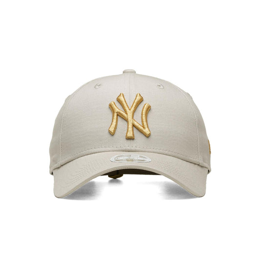 New Era Wmns Metallic Logo 9Forty NY Yankees Stone/Gold  - 60222491