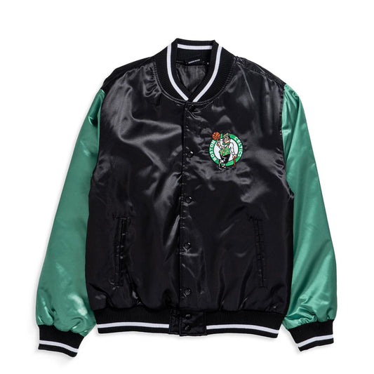 New Era NBA Satin Bomber Jacket Boston Celtics Black/Green  - 60416376