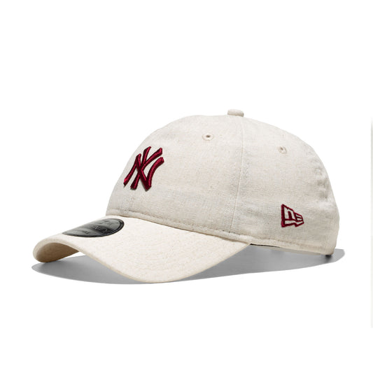 New Era Linen 9Twenty NY Yankees Stone/Cherry  - 60667615