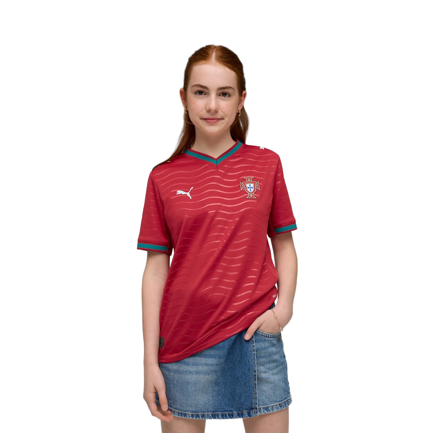 Puma FPF Youth Home Jersey Replica Club Red/Green Lagoon  - 783281-01