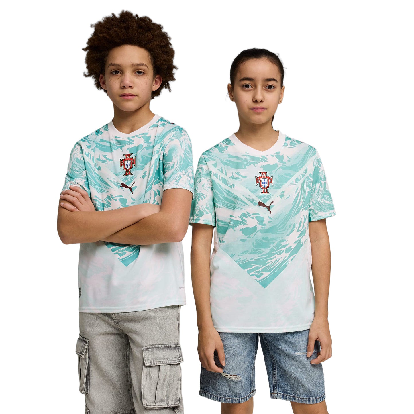 Puma Youth FPF Away Jersey Replica Puma White/Green Lagoon  - 783291-02