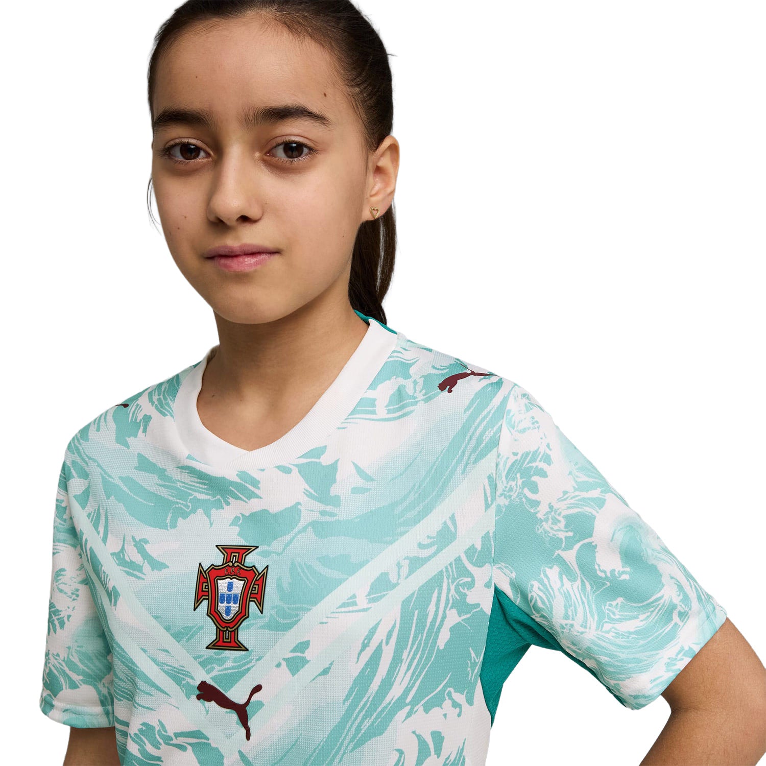 Puma Youth FPF Away Jersey Replica Puma White/Green Lagoon  - 783291-02