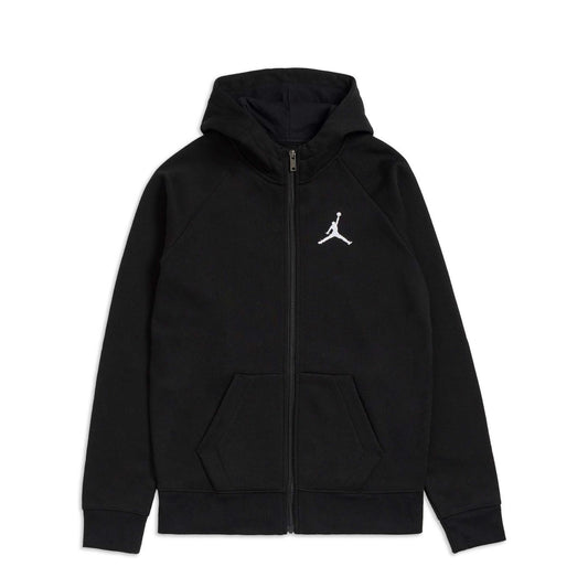 Nike Jordan Boys Jumpman Fleece FZ Hoodie Black/White  - 956476-023