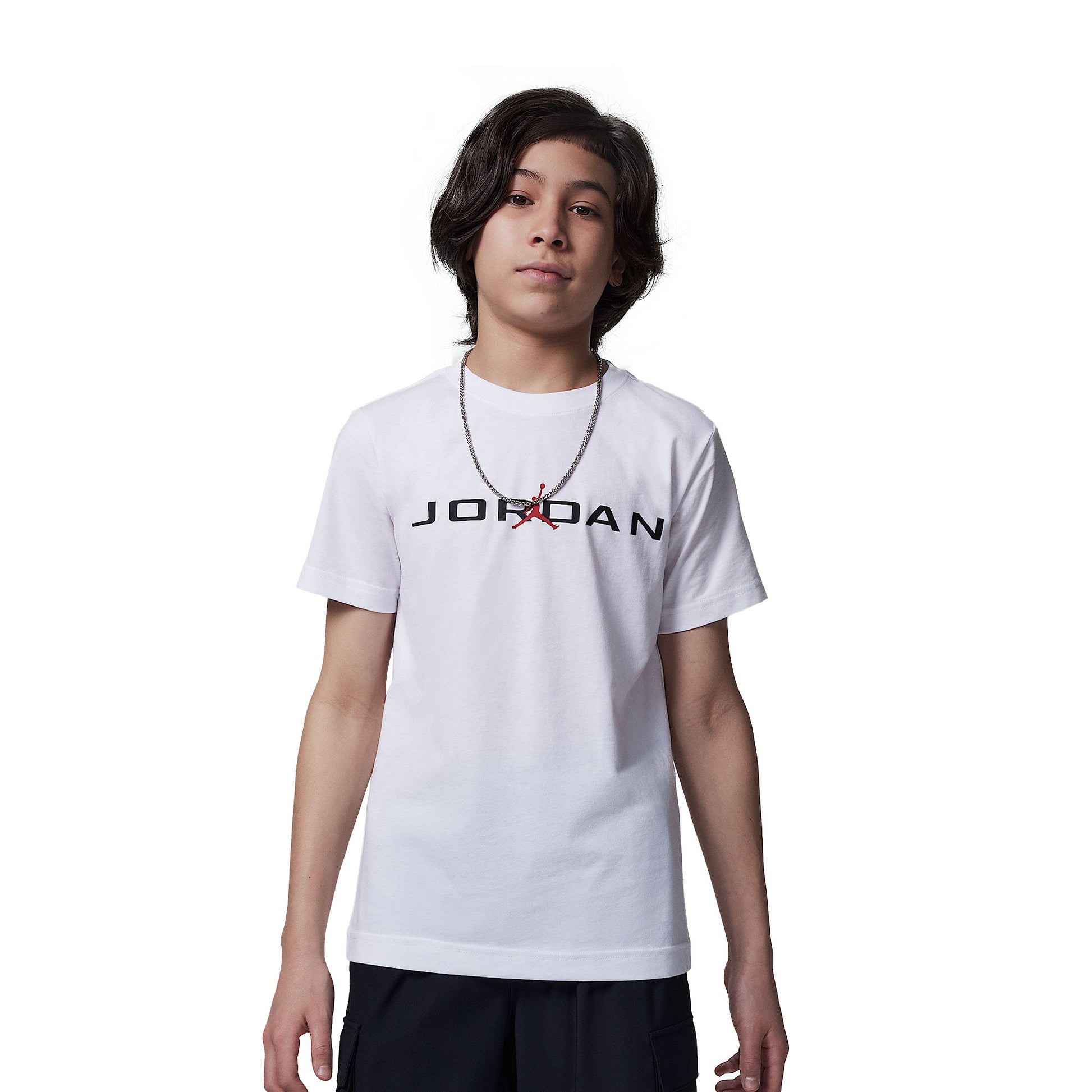 Nike Jordan Boys Air Stretch SS Crew Tee White  - 95D628-001