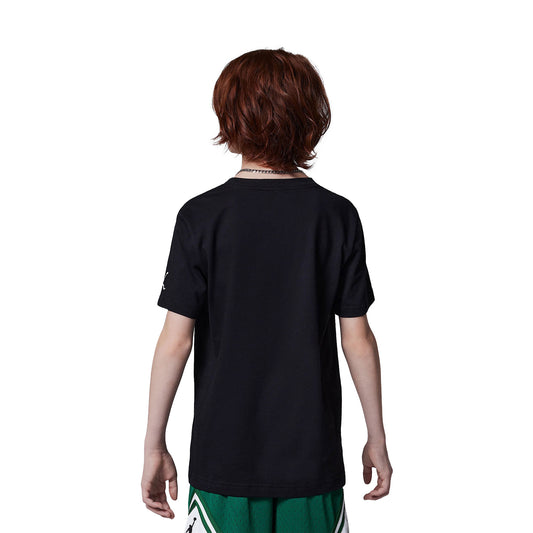 Nike Jordan Boys MJ Wordmark Embroidered Tee Black  - 95D634-023