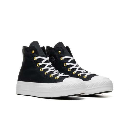 Converse CT All Star Lift Hi Black/White/Gold  - A05453C