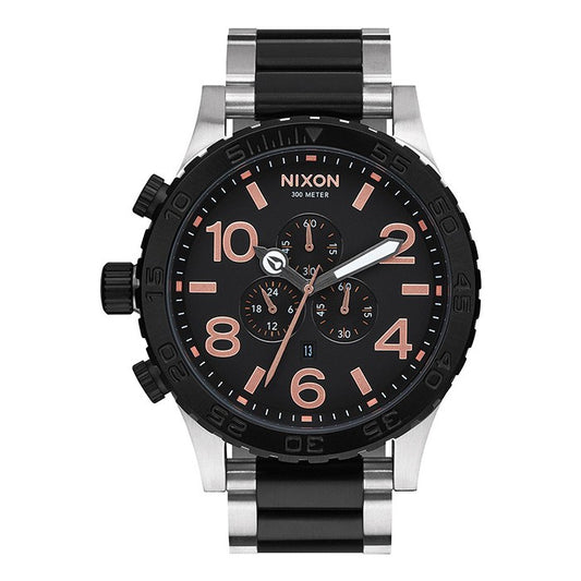 Nixon 51-30 Chrono 51 Mm Black/Rose Gold  - A0832051