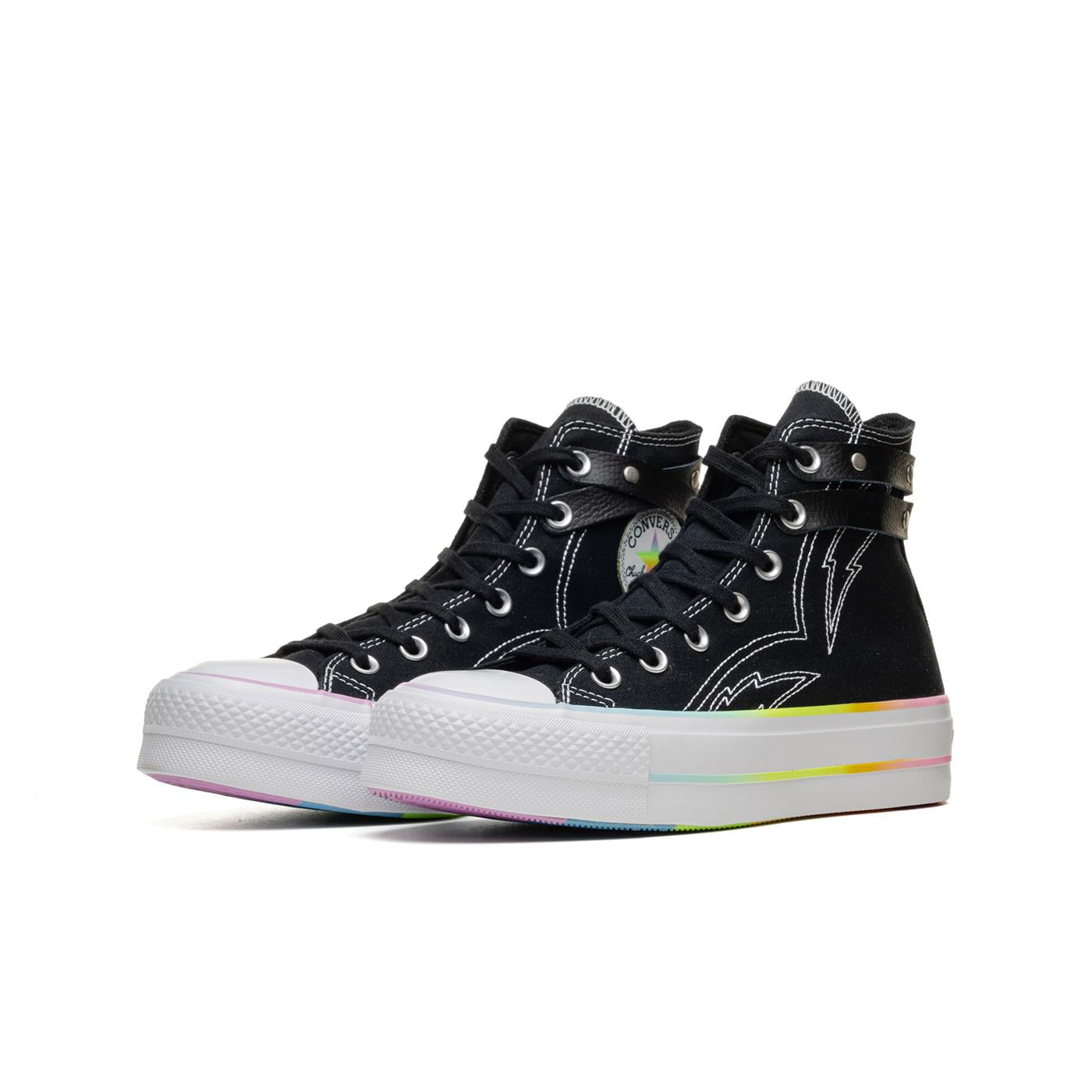 Converse CTAS Lifft Hi Black/White/Chaos Fushcia  - A10218C