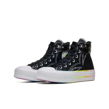 Converse CTAS Lifft Hi Black/White/Chaos Fushcia  - A10218C