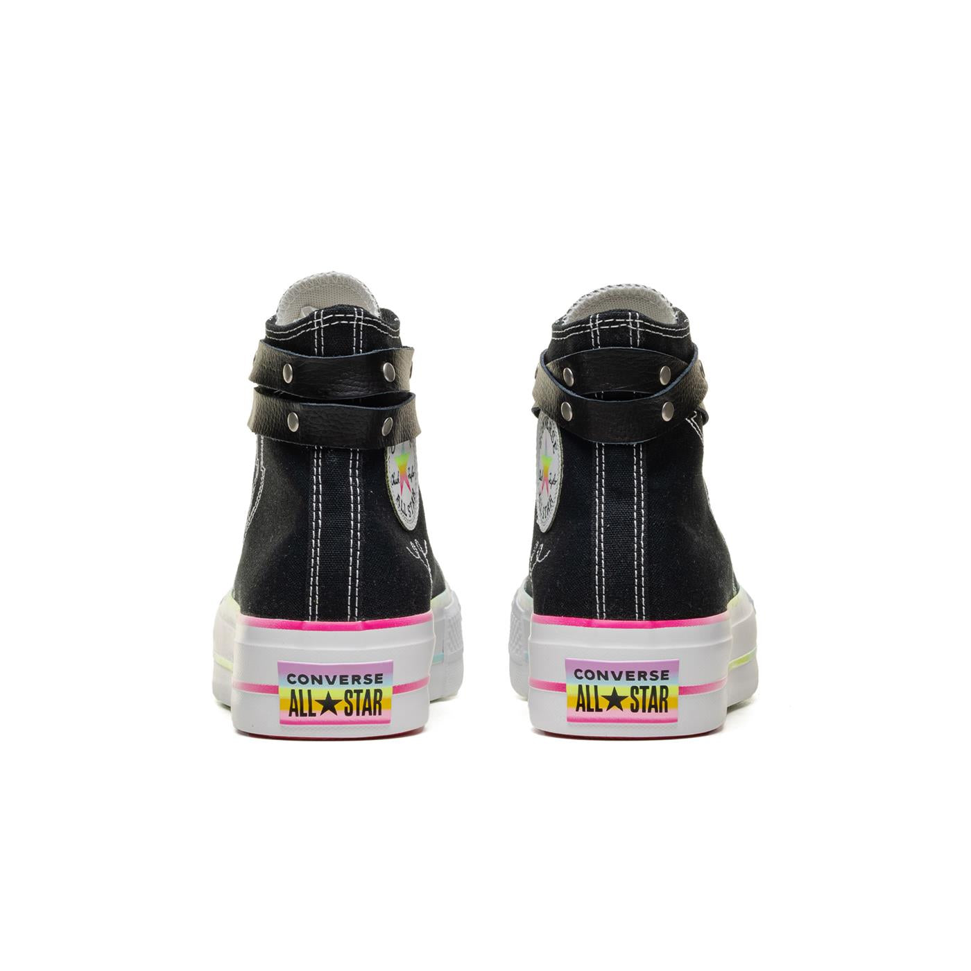 Converse CTAS Lifft Hi Black/White/Chaos Fushcia  - A10218C