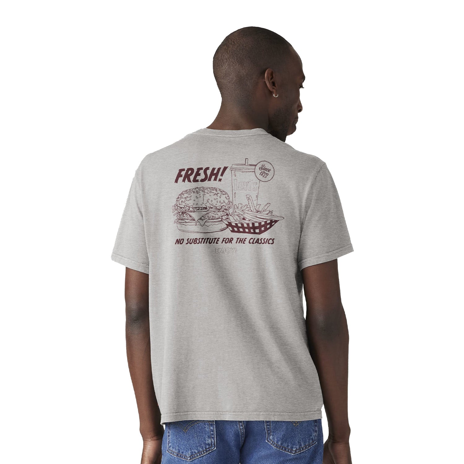 Levis LSE SS Relaxed Fit Tee LS Fresh Mid Tone Heather Grey  - A2082-0340