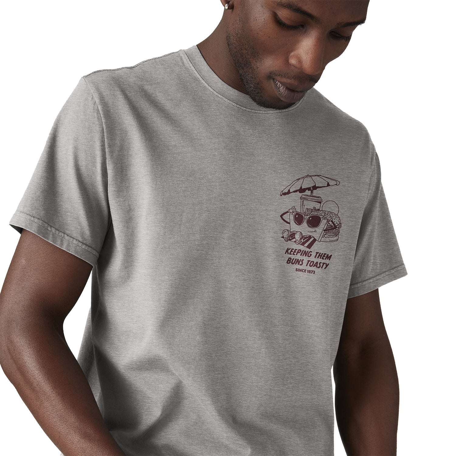 Levis LSE SS Relaxed Fit Tee LS Fresh Mid Tone Heather Grey  - A2082-0340